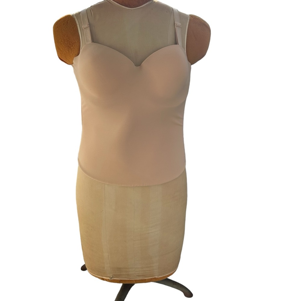 Vintage Push Up Bustier Size 38B Beige 3 Sets of Hooks Padded READ Shapewear